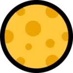The Full Moon emoji as seen on Mac Computers - flat, orange, spotted, cartoon.
