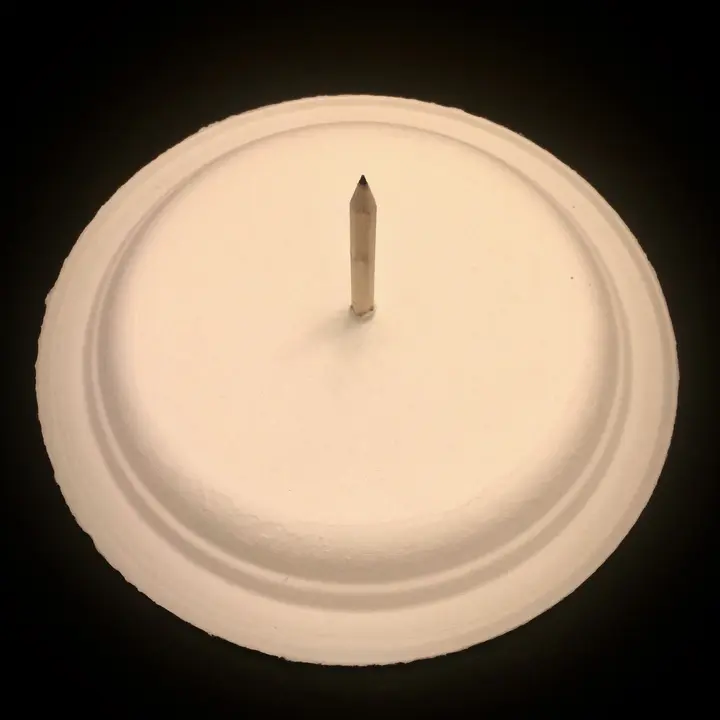A paper plate and a pencil make a simple sundial to track the Sun.