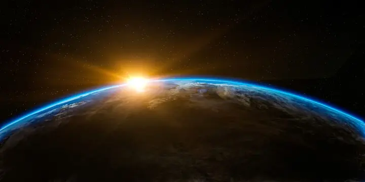 Sunset on Earth from space - where did the Sun go? It's behind the Earth right now so it's night.