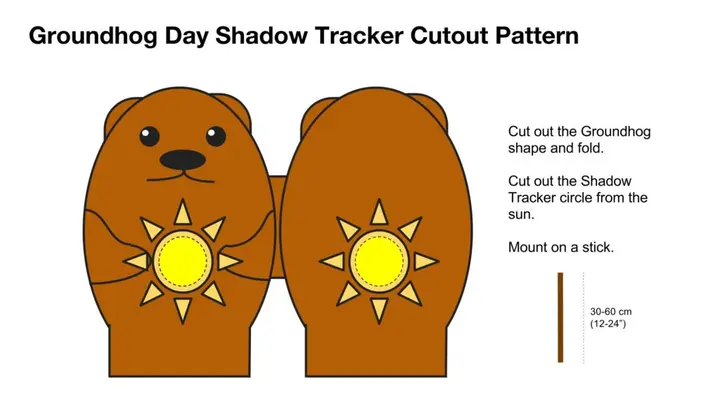 Groundhog Day Shadow Tracker Cutout Pattern