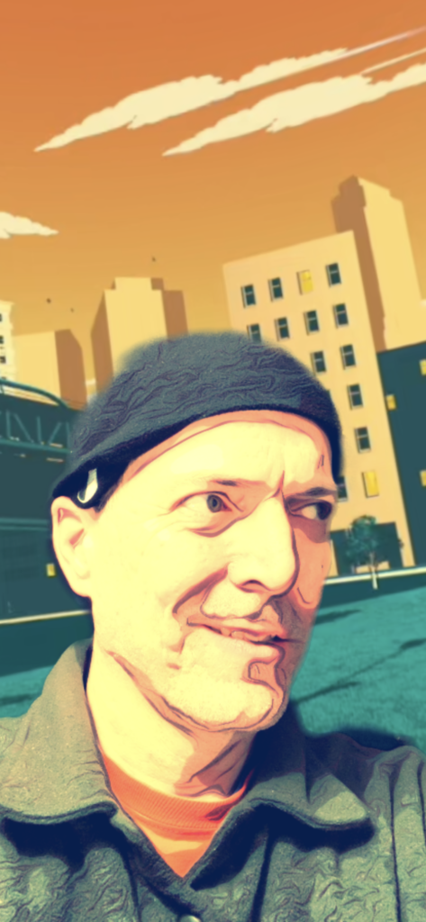 Moon phase disk peeking out from ear area